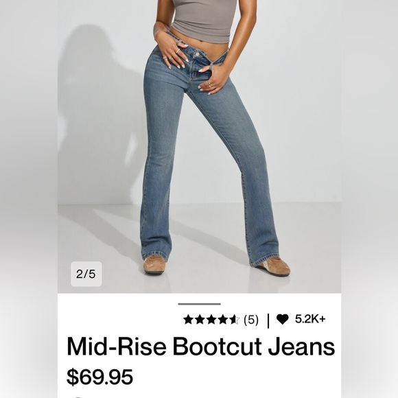 Garage Blue Denim Midrise Bootcut Jeans - Picture 2 of 6